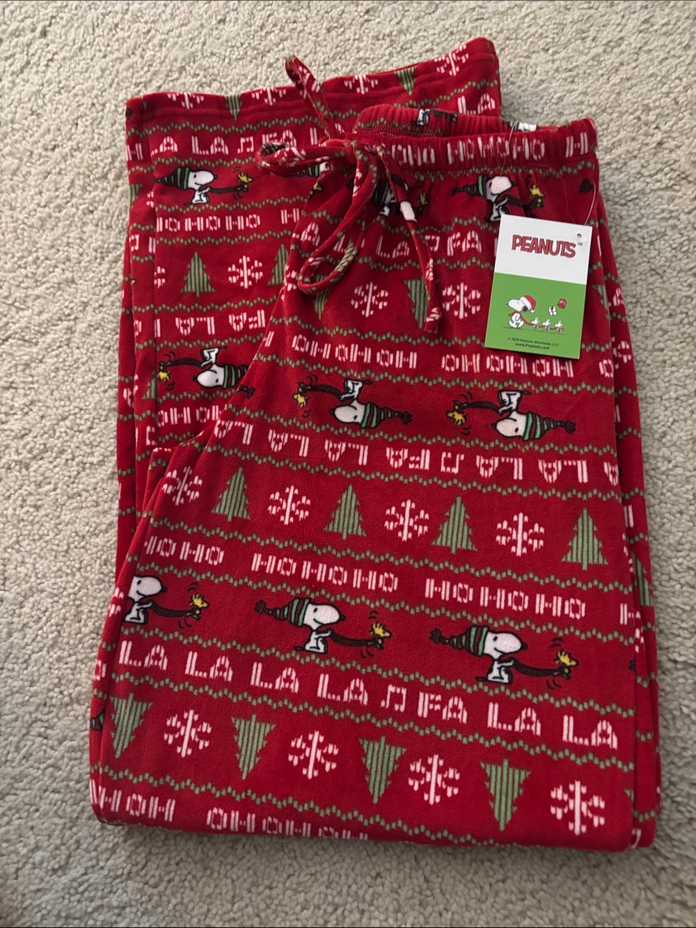 NWT Peanuts Red Snoopy & Woodstock Women’s Holiday Pajama Bottoms